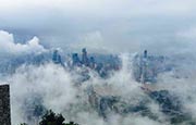 重庆雨后现美景 云雾缭绕宛若水墨画