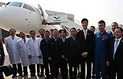 刘翔亮相国产大飞机C919下线仪式