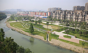 成都新津建成西河故道景观绿廊 惠民利民宜休闲
