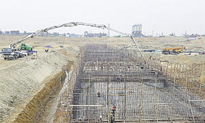 改善城市水域生态环境 广汉龙井堰水闸工程加紧建设
